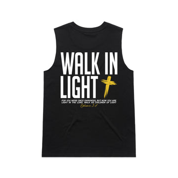 Women's Black Tank Walk In Light - Ephesians 58