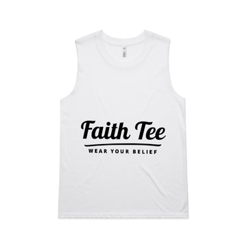 Women's White Tank Faith Tee