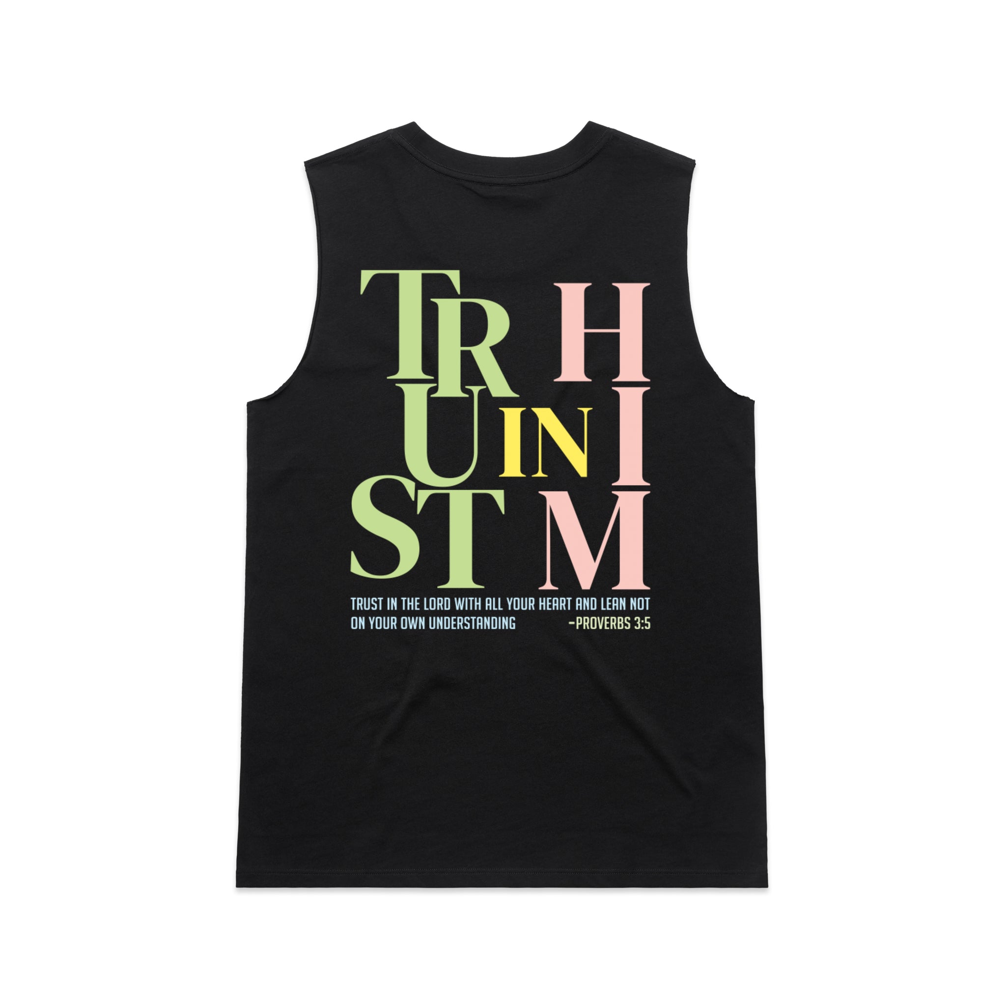 Women's Black Tank Trust In Him - Proverbs 35