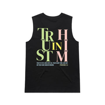 Women's Black Tank Trust In Him - Proverbs 35