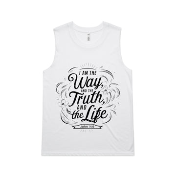 Women's White Tank I am the way, and the truth, and the life. - John 146