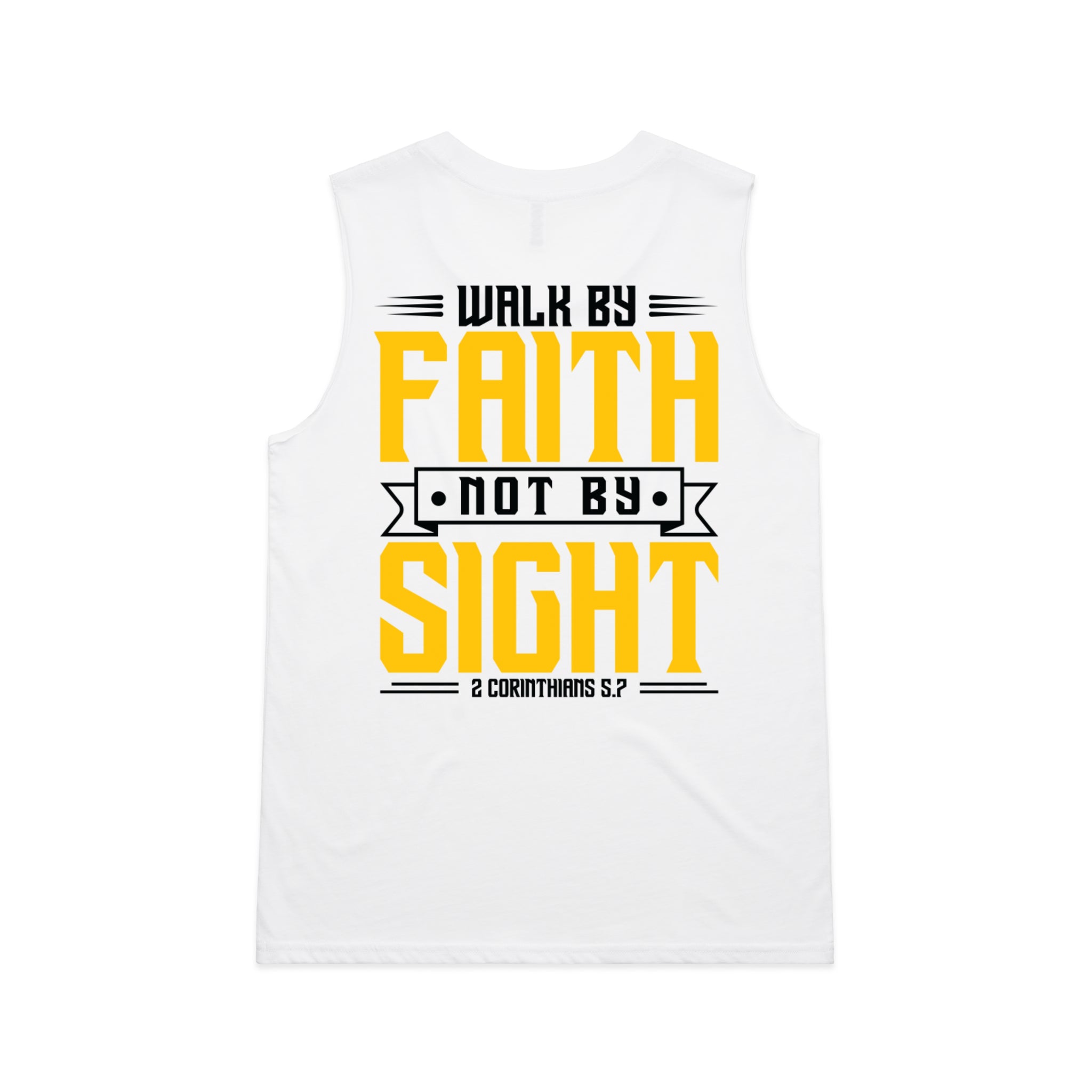Women's White Tank Walk By Faith Not By Sight - 2 Corinthians 57