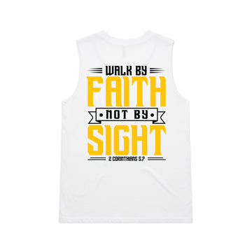 Women's White Tank Walk By Faith Not By Sight - 2 Corinthians 57