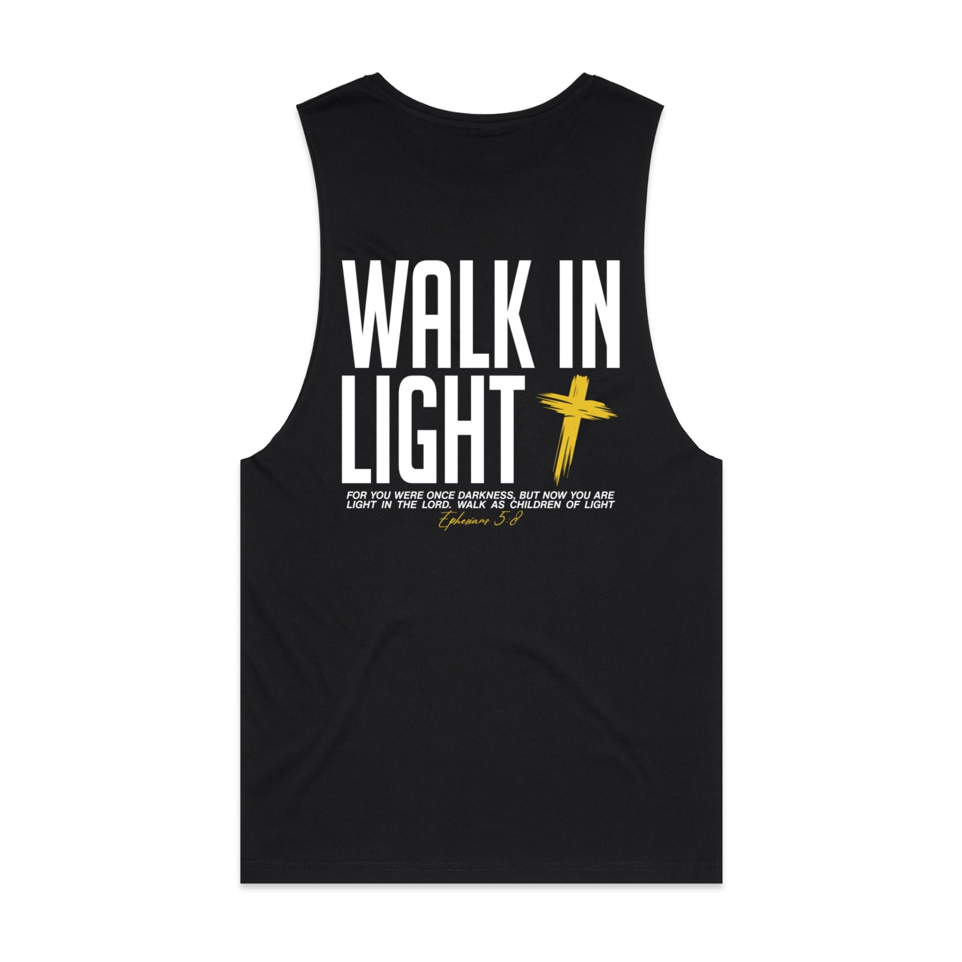 Men's Black Tank Walk In Light - Ephesians 58