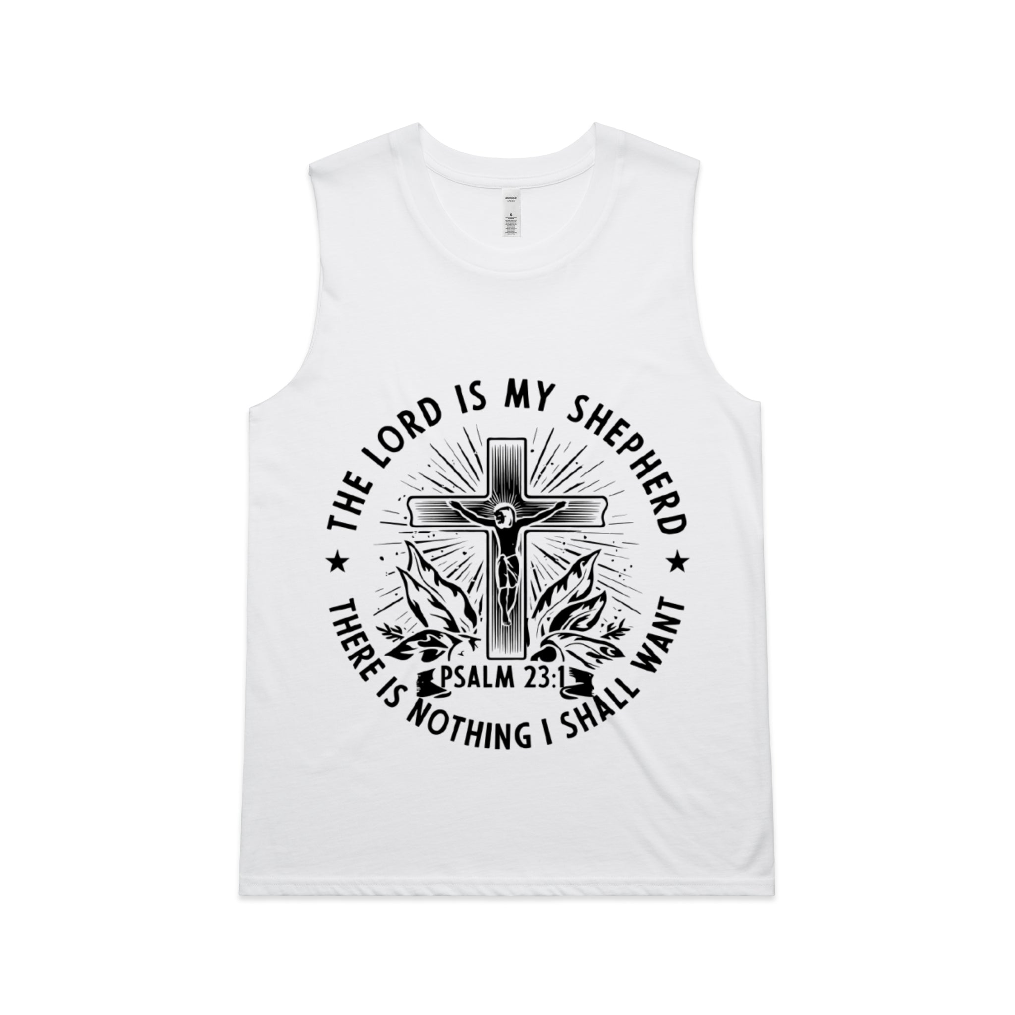Women's White Tank The Lord is my shepherd; there is nothing I shall want. - Psalm 231