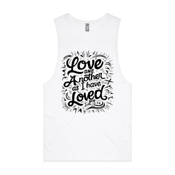 Men's White Tank Love one another as I have loved you. - John 1334
