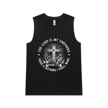 Women's Black Tank The Lord is my shepherd; there is nothing I shall want. - Psalm 231