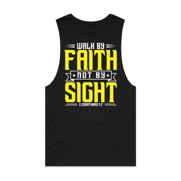 Men's Black Tank Walk By Faith Not By Sight - 2 Corinthians 57