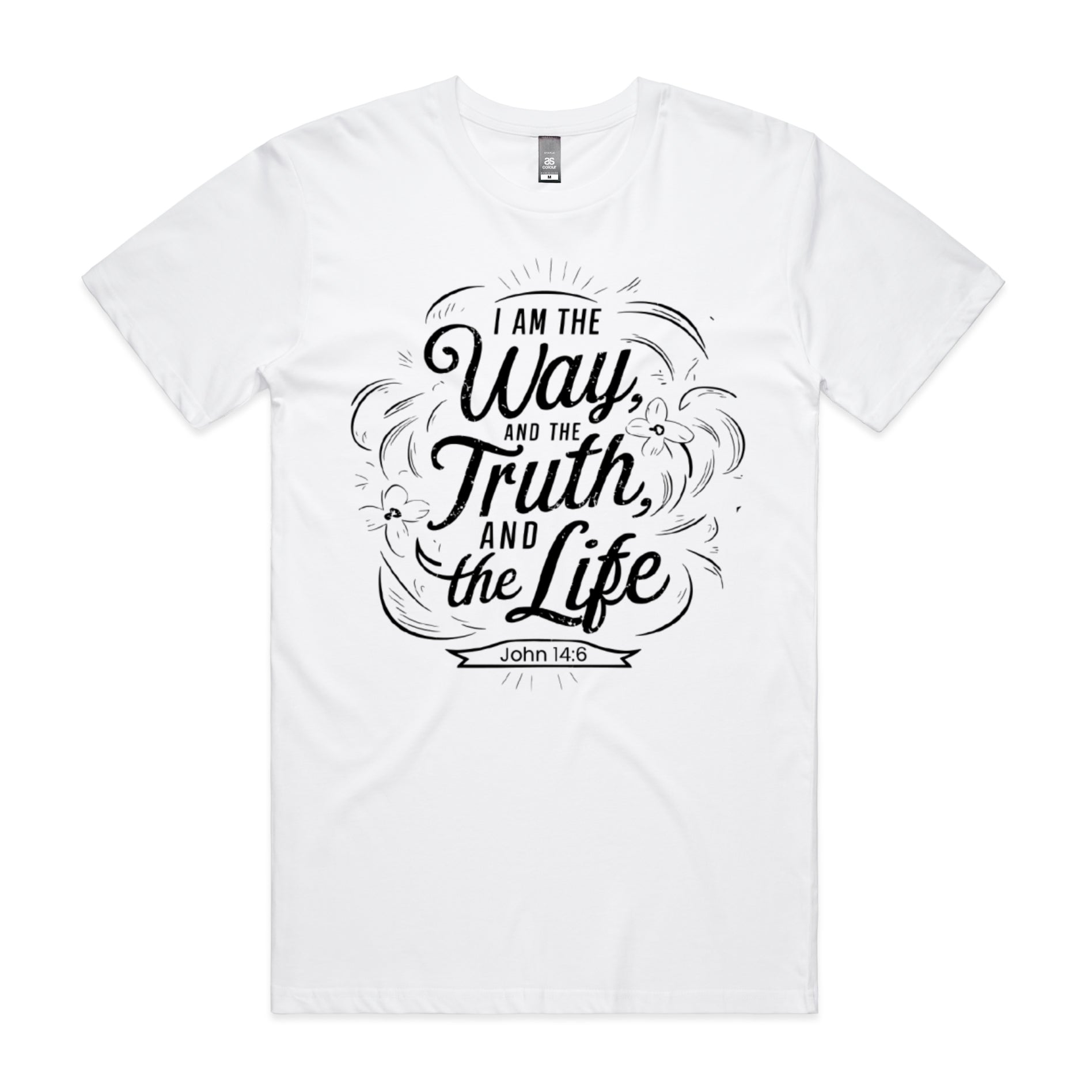 Men's White T-Shirt I am the way, and the truth, and the life. - John 146