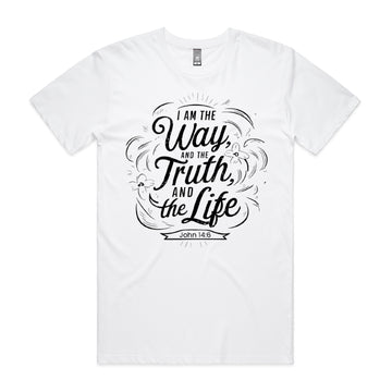 Men's White T-Shirt I am the way, and the truth, and the life. - John 146