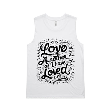 Women's White Tank Love one another as I have loved you. - John 1334