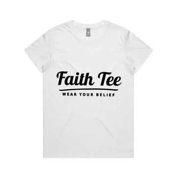 Women's White T-shirt Faith Tee