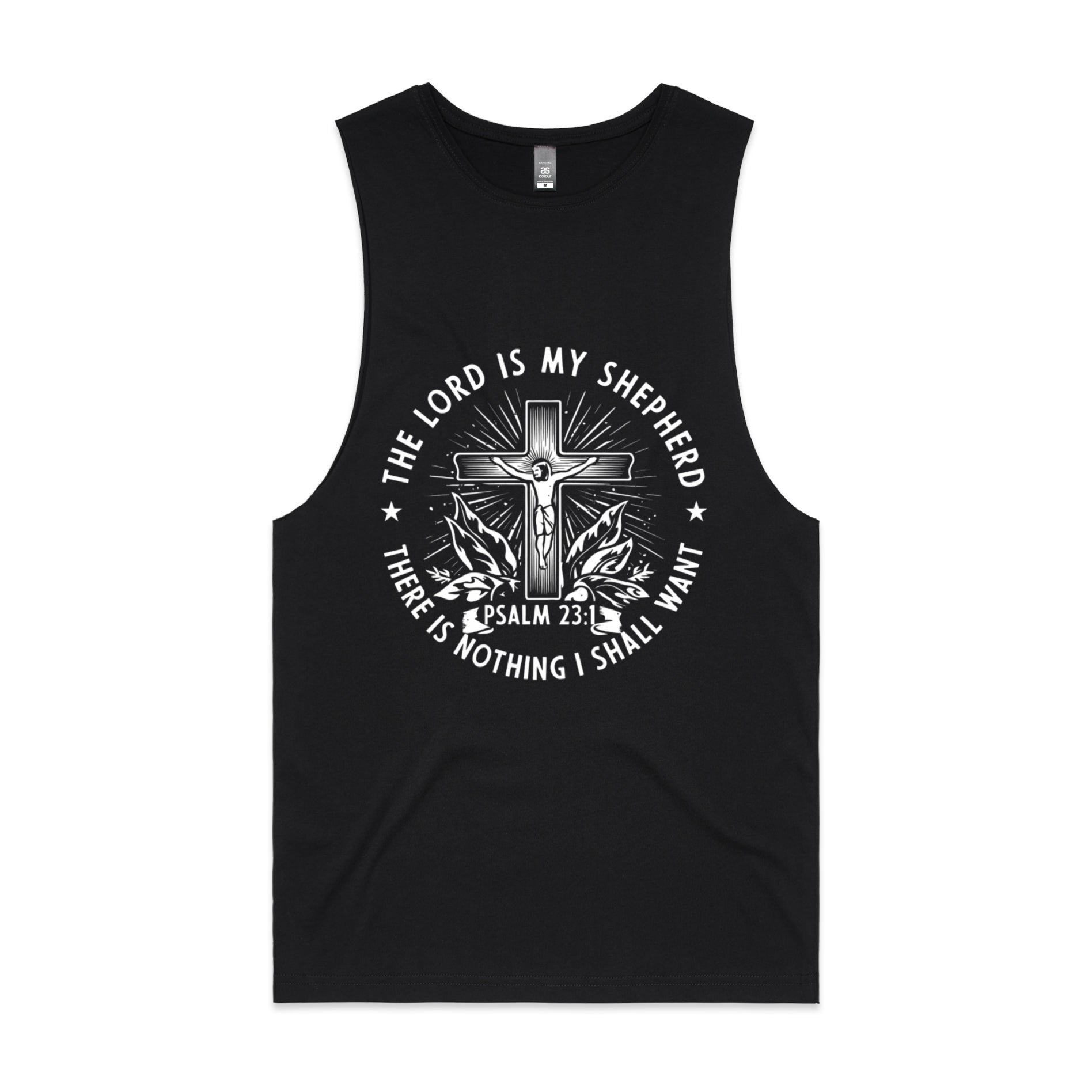 Men's Black Tank The Lord is my shepherd; there is nothing I shall want. - Psalm 231