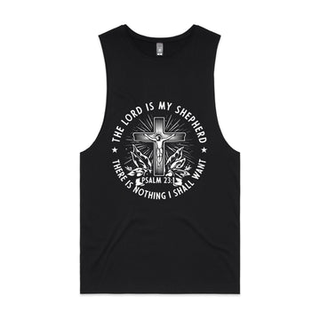 Men's Black Tank The Lord is my shepherd; there is nothing I shall want. - Psalm 231